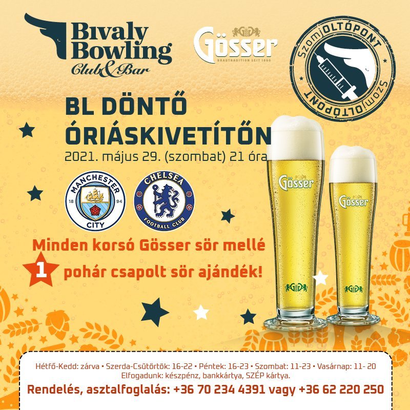 Bajnokok Ligája döntőmérkőzés ÓRIÁSKIVETÍTŐN