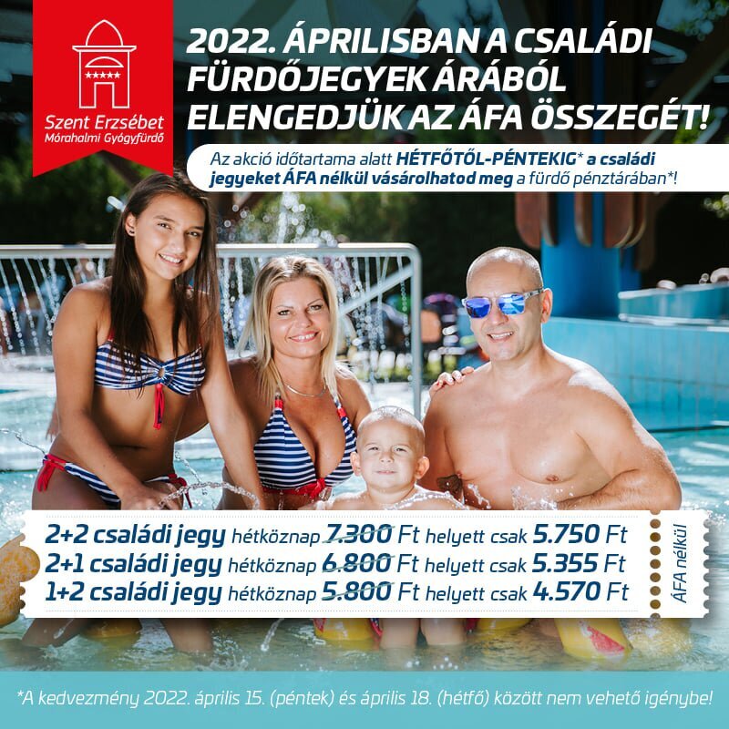 Áprilisi családi akció a Gyógyfürdőben