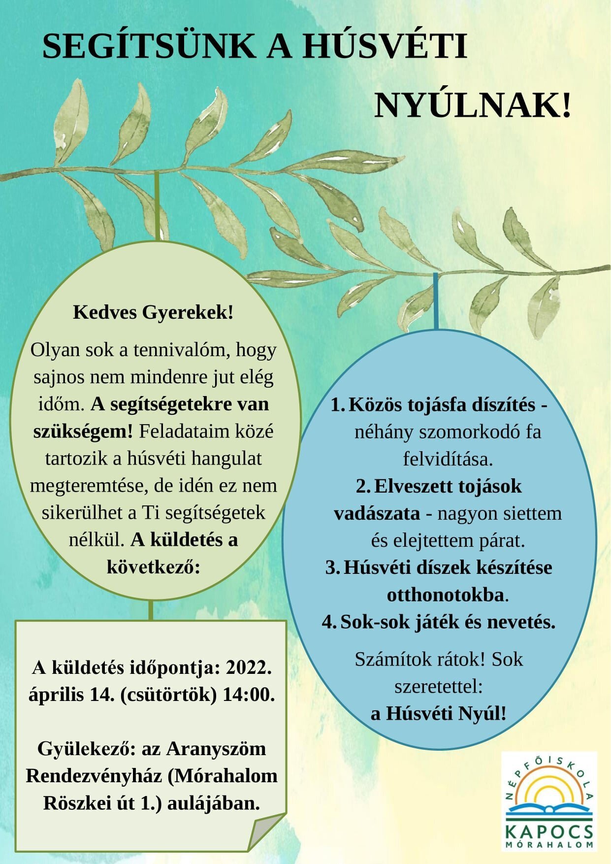 Segítsünk a Húsvéti Nyúlnak