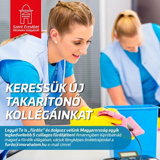 Takarító munkatársat keres a Gyógyfürdő