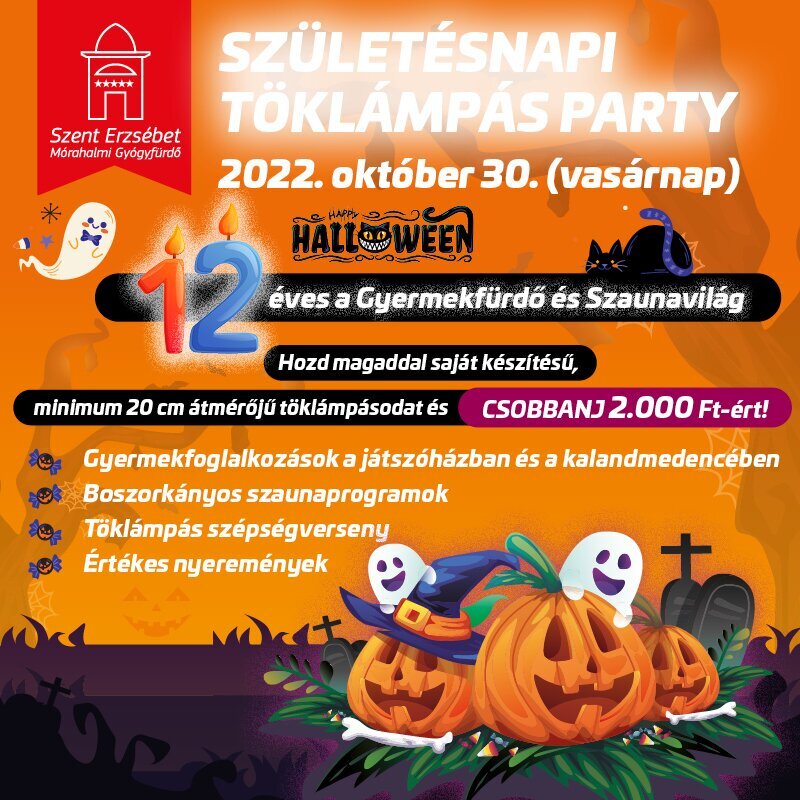 12 éves a Gyermekfürdő és Szaunavilág!