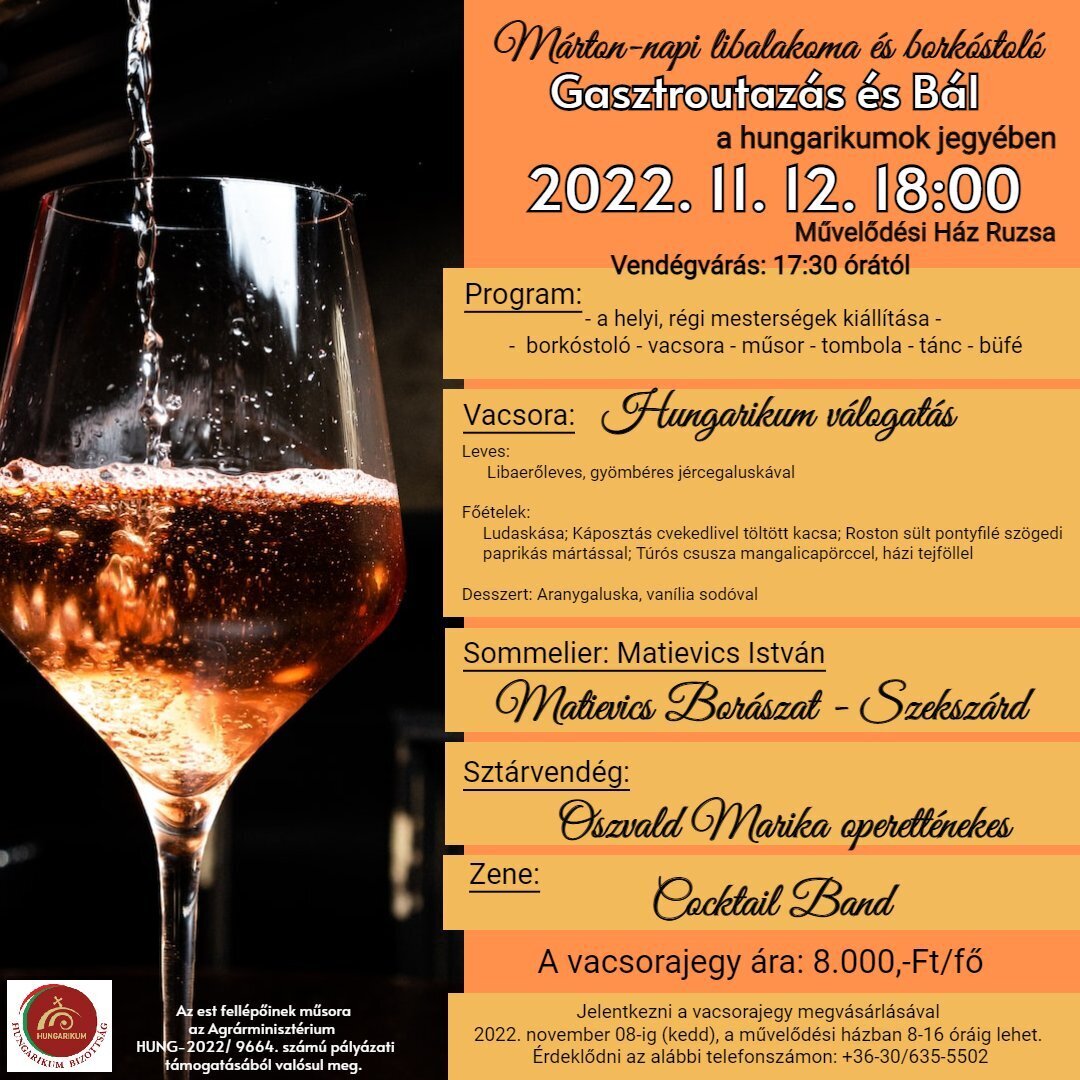 Márton-napi libalakoma és borkóstoló