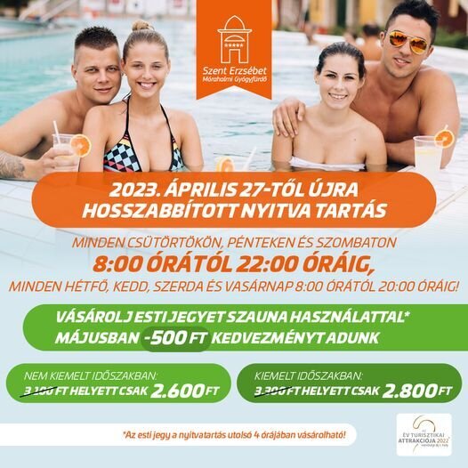 Újra hosszabbított nyitvatartással üzemel a gyógyfürdő!