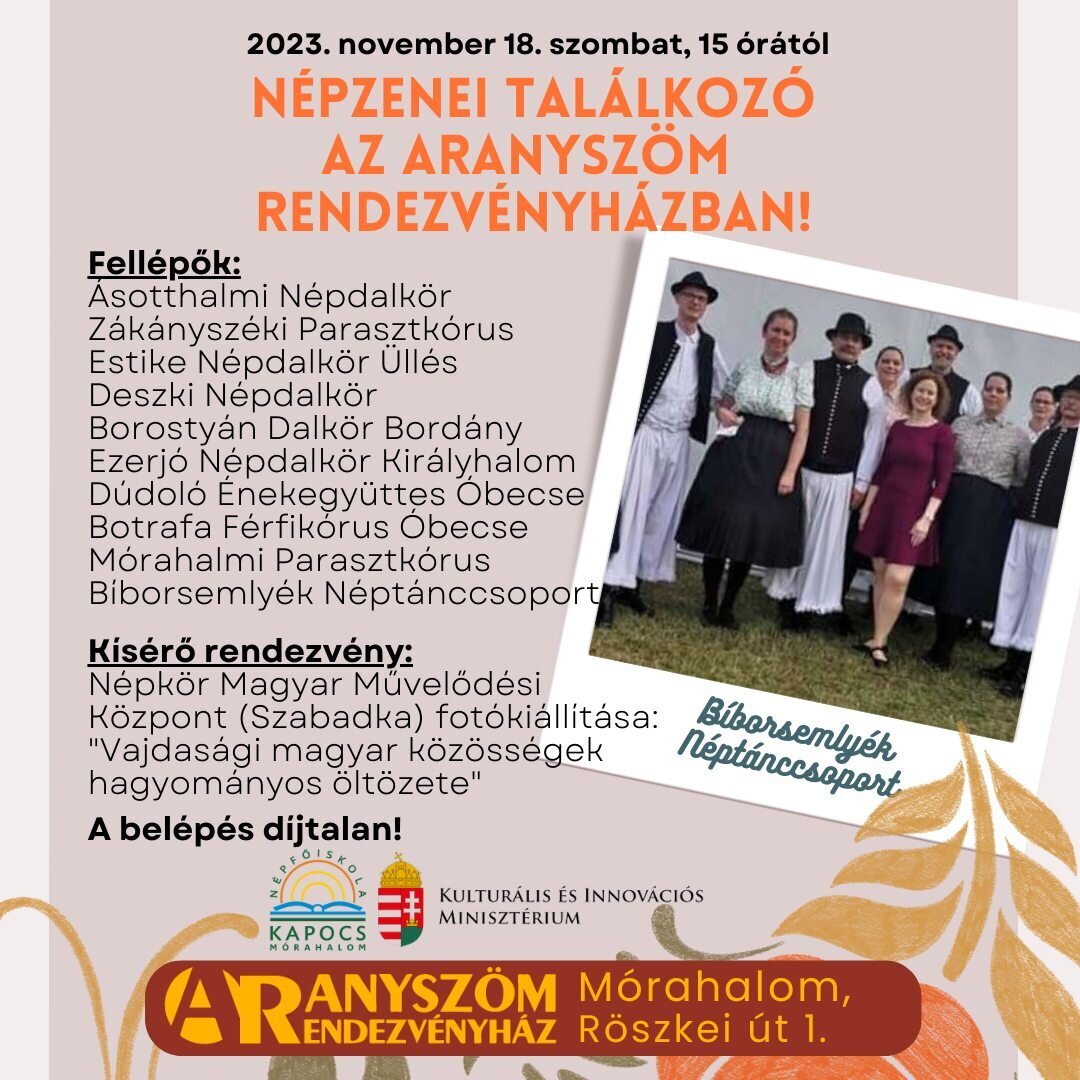 Népzenei találkozó az Aranyszömben