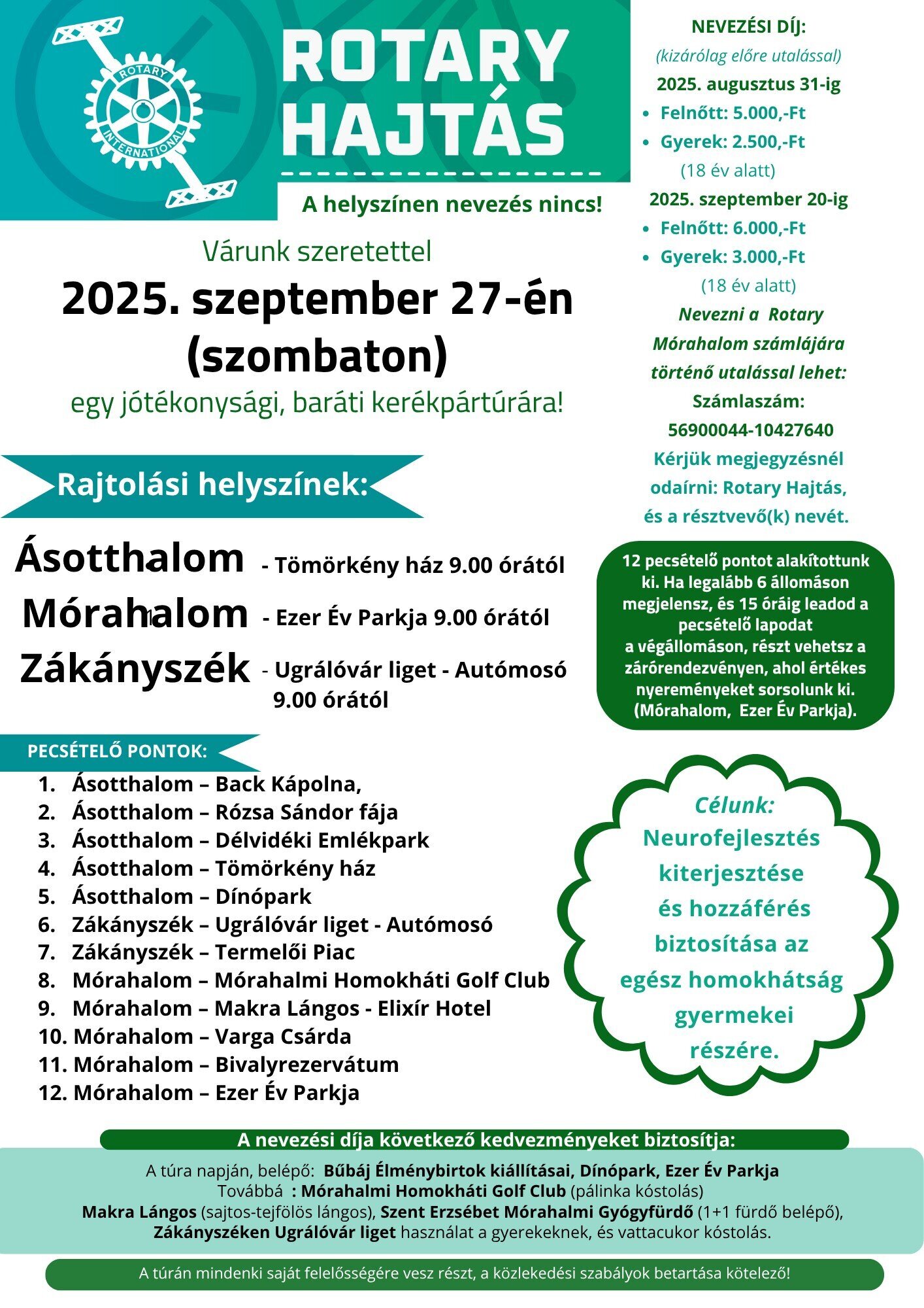 Szeptember 27-én (szombaton) várunk mindenkit egy különleges közösségi élményre, ahol a sport, a természet és a jótékonyság találkozik!