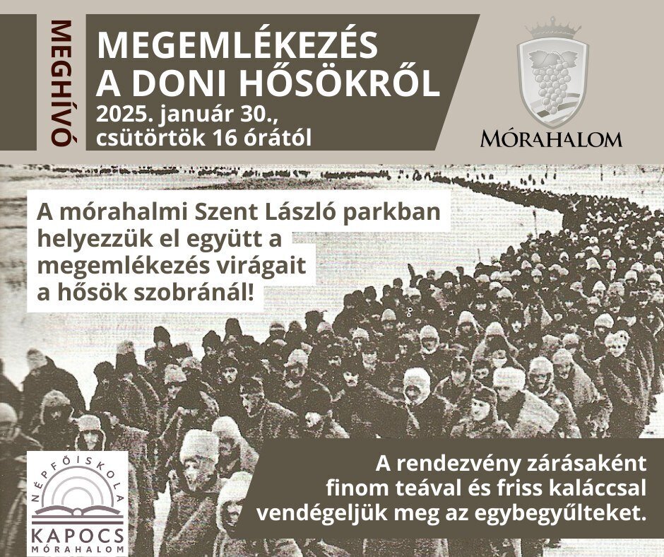 Emlékezzünk együtt a Don-kanyar hőseire Mórahalmon!