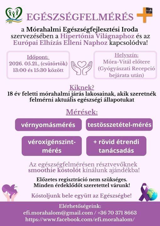 EGÉSZSÉGFELMÉRÉS MÓRAHALMON