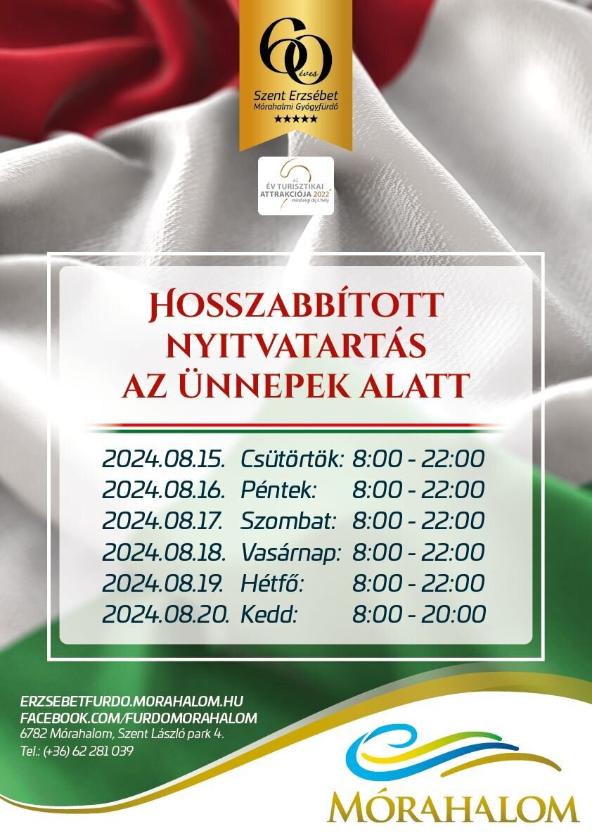 Hosszabbított nyitvatartás a Gyógyfürdőben