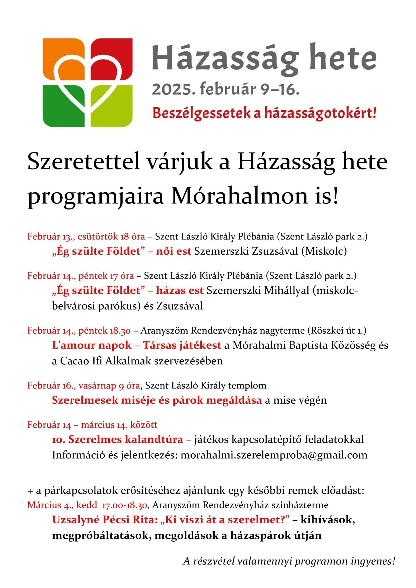 Házasság hete Mórahalmon