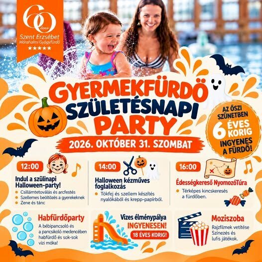 Idén a Halloween és a szülinap egy nagy buliban találkozik a Gyógyfürdőben